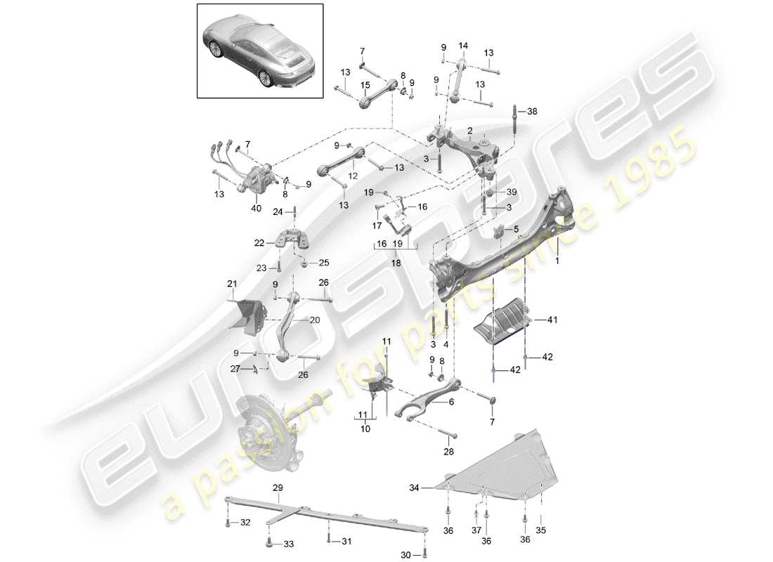 porsche 2020 (991-2) rear axle part diagram