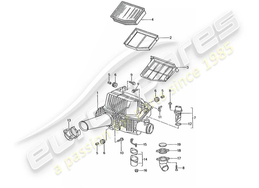 porsche 2004 (986 boxster) air cleaner part diagram