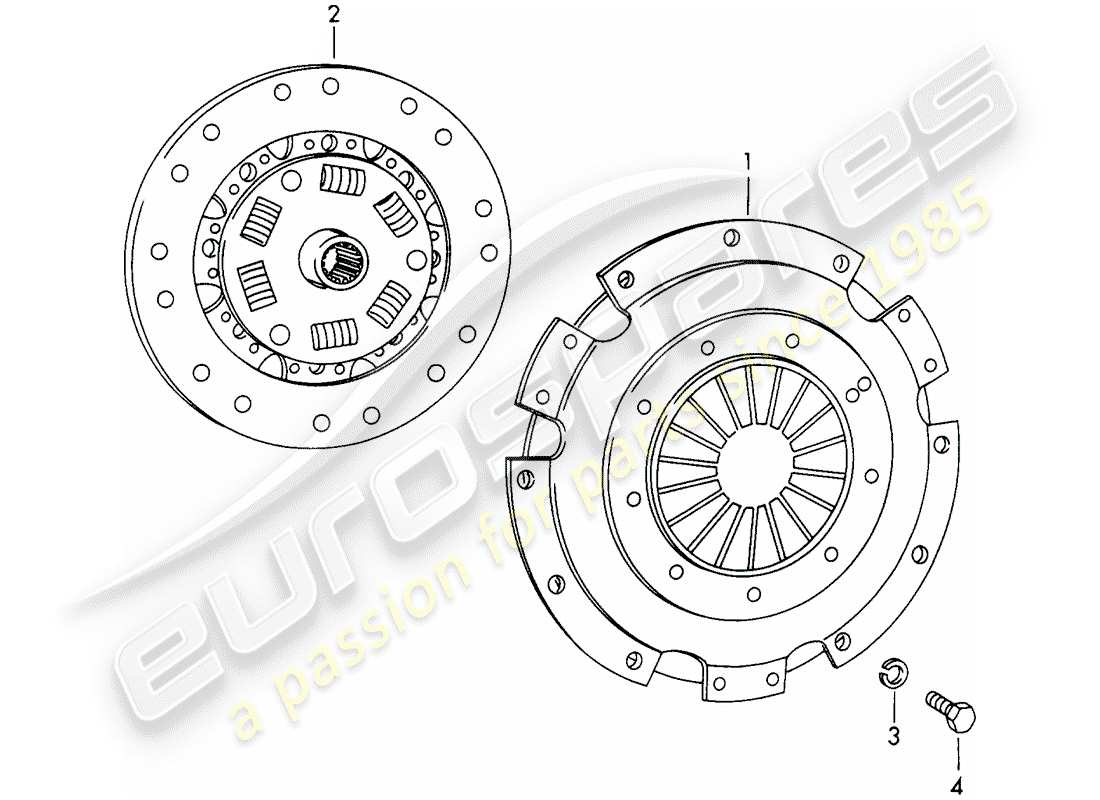 porsche 1966 (911/912) clutch part diagram