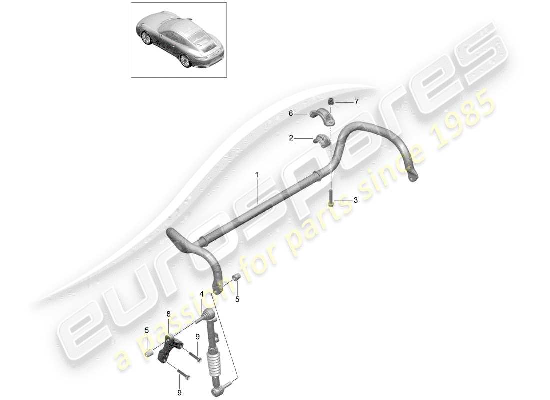 porsche 2017 (991-2) stabilizer part diagram
