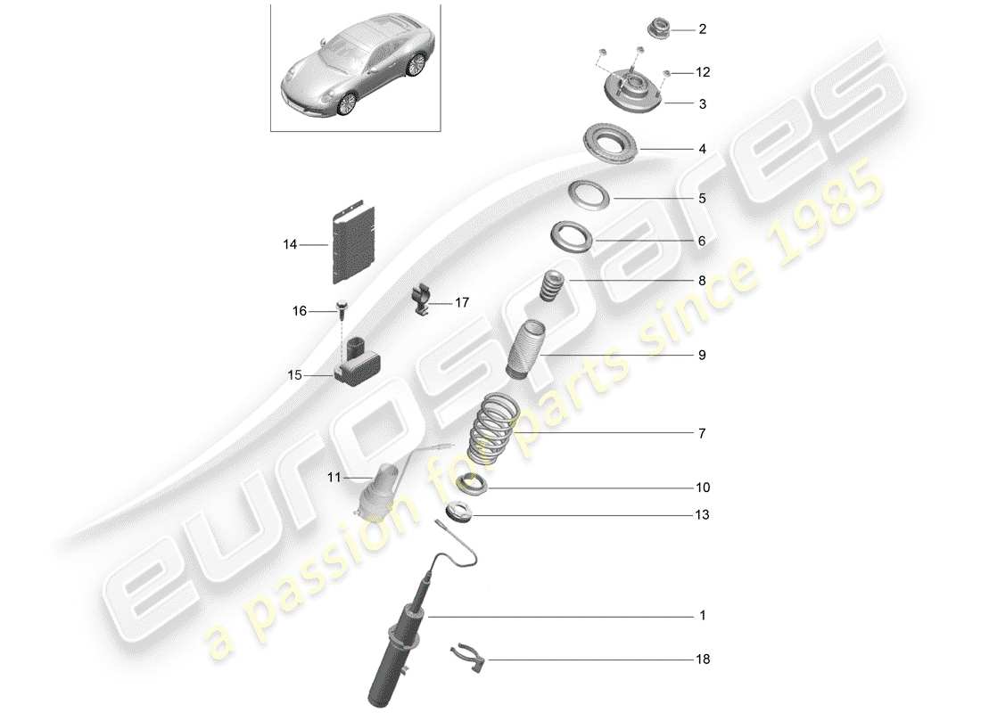 porsche 991 gen. 2 (2017) suspension parts diagram