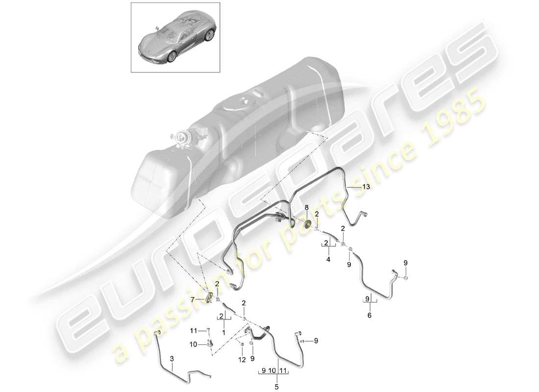 porsche 2015 (918 spyder) fuel system part diagram