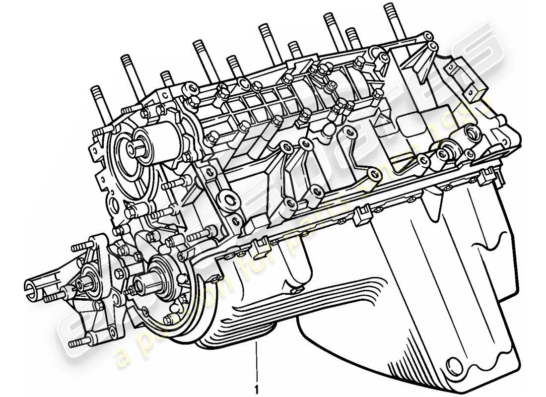 porsche 944 (1986) replacement engine - short engine - crankcase parts diagram