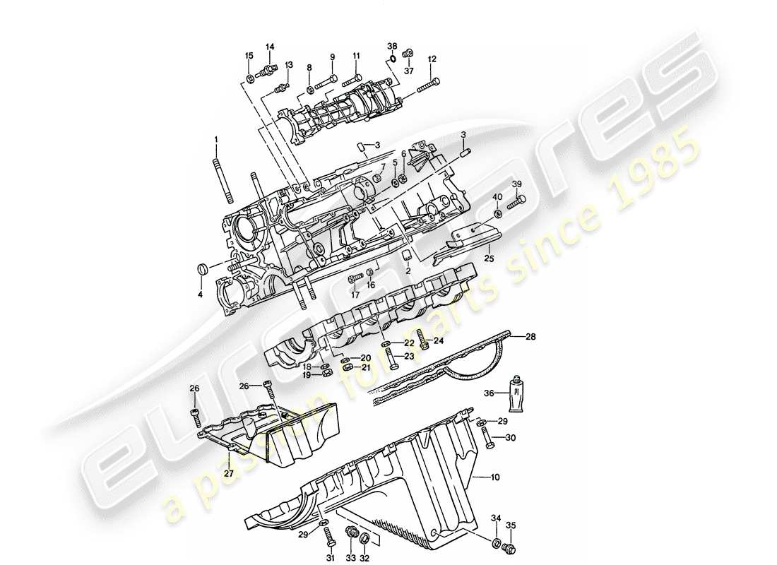 porsche 1986 (944) crankcase - fasteners - d >> - mj 1986 part diagram
