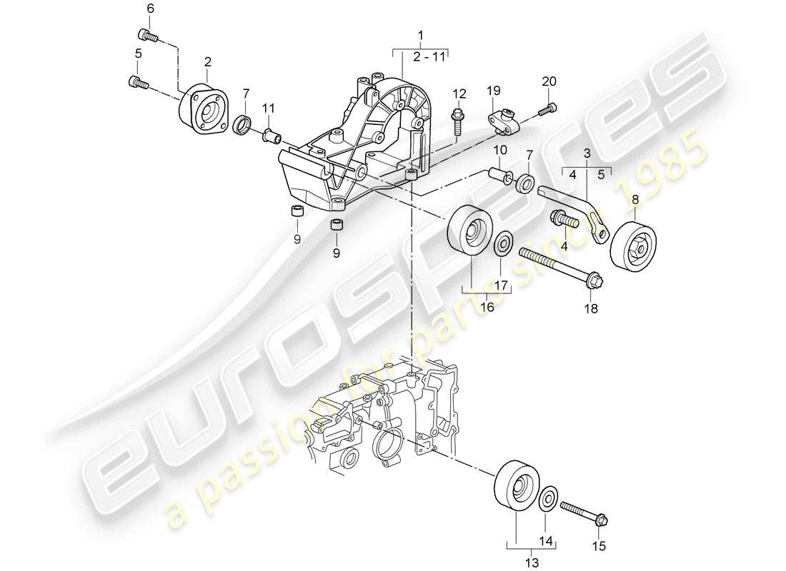 porsche 2007 (997-1) belt tensioner part diagram