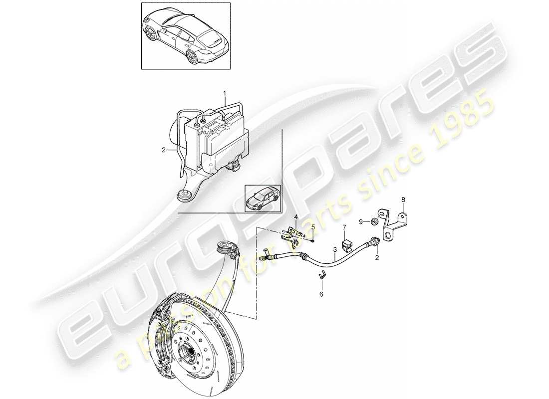 porsche 2012 (panamera 970) brake lines part diagram