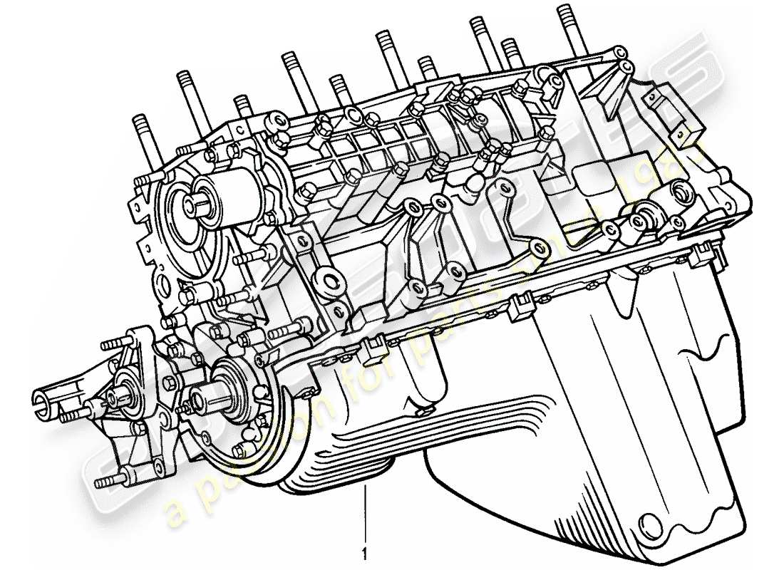 porsche 1992 (968) short engine - crankcase parts diagram