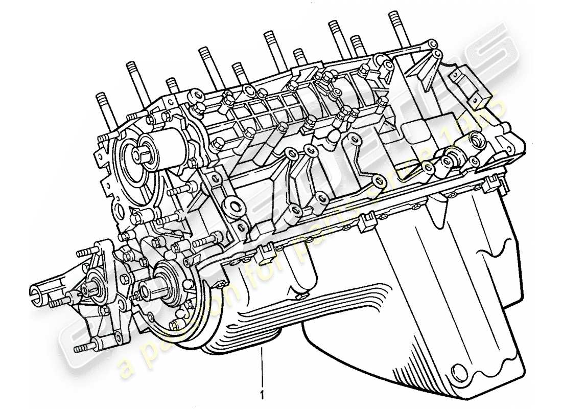 porsche 1991 (944) short engine - crankcase part diagram