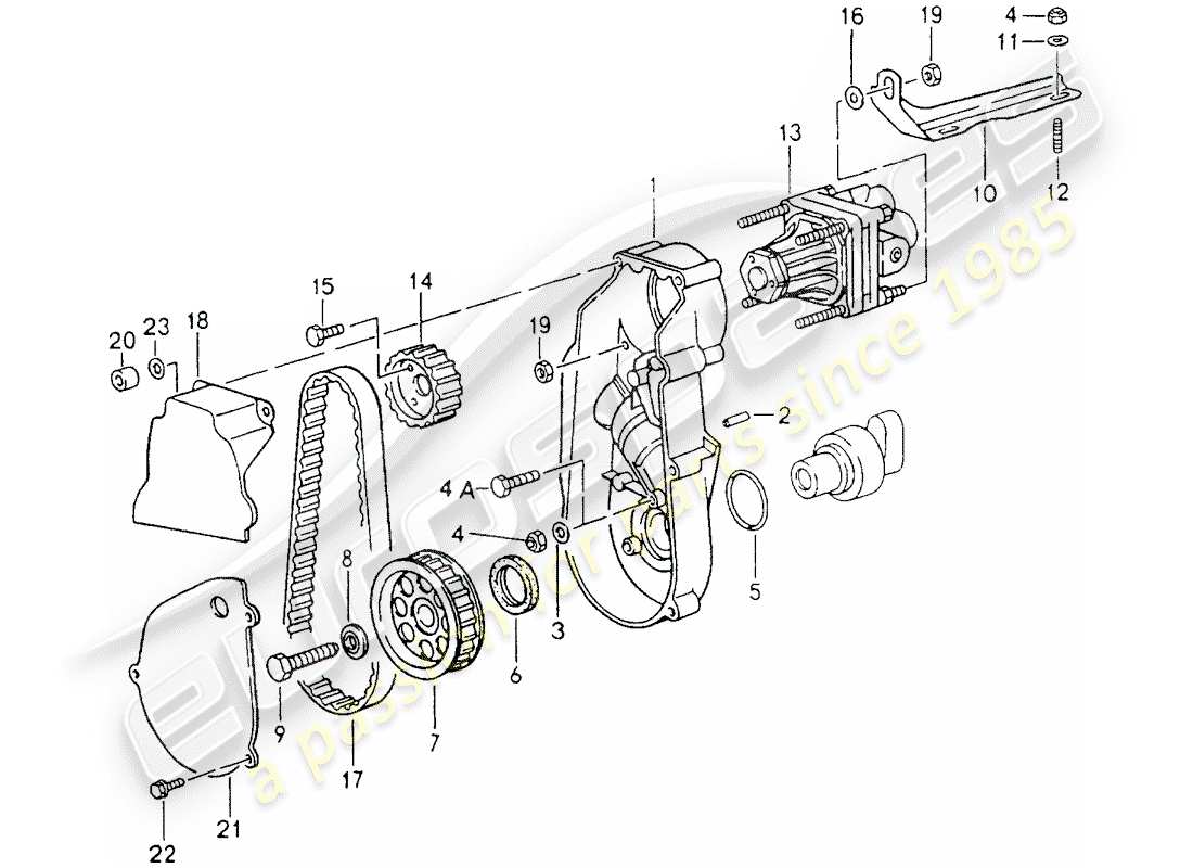 porsche 1990 (964) power-steering pump part diagram