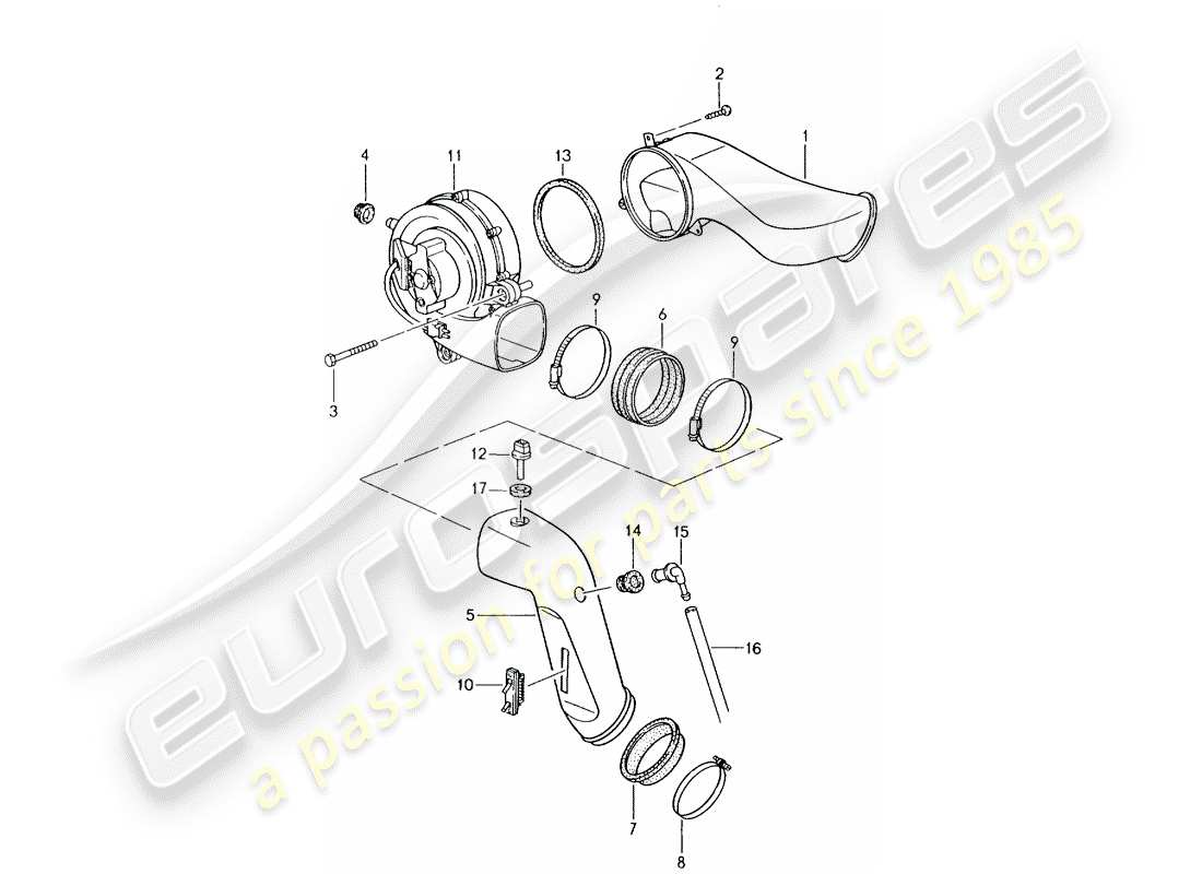 porsche 1990 (964) additional blower part diagram