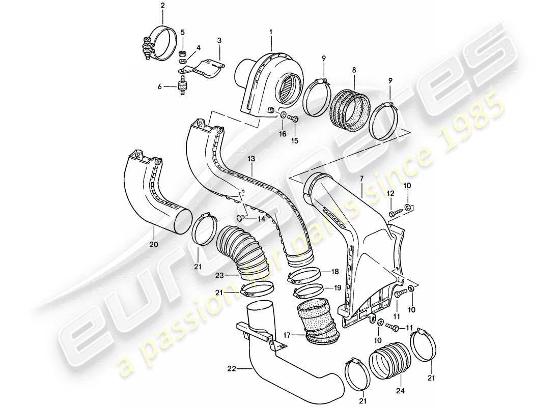 porsche 1985 (911) additional blower part diagram