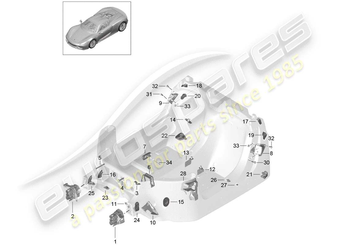 porsche 2015 (918 spyder) special repair concept part diagram