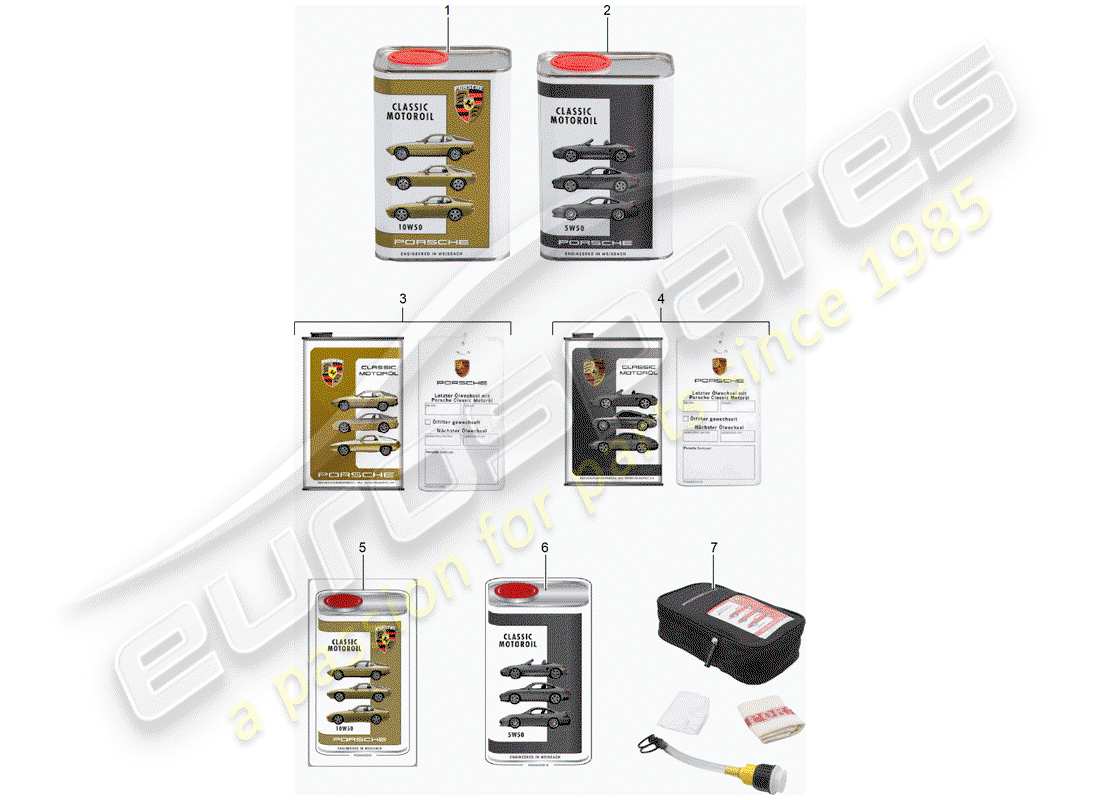 porsche 2012 (accessories) engine oil - porsche classic - 1976-2005 part diagram
