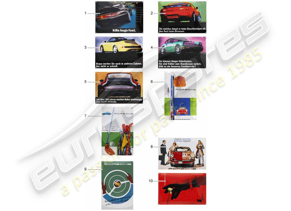 porsche 2012 (accessories) sticker - porsche classic part diagram