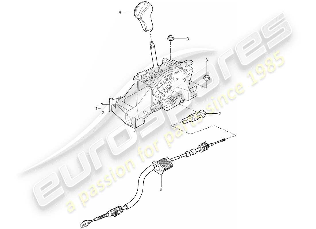 porsche 2005 (997-1) selector lever part diagram