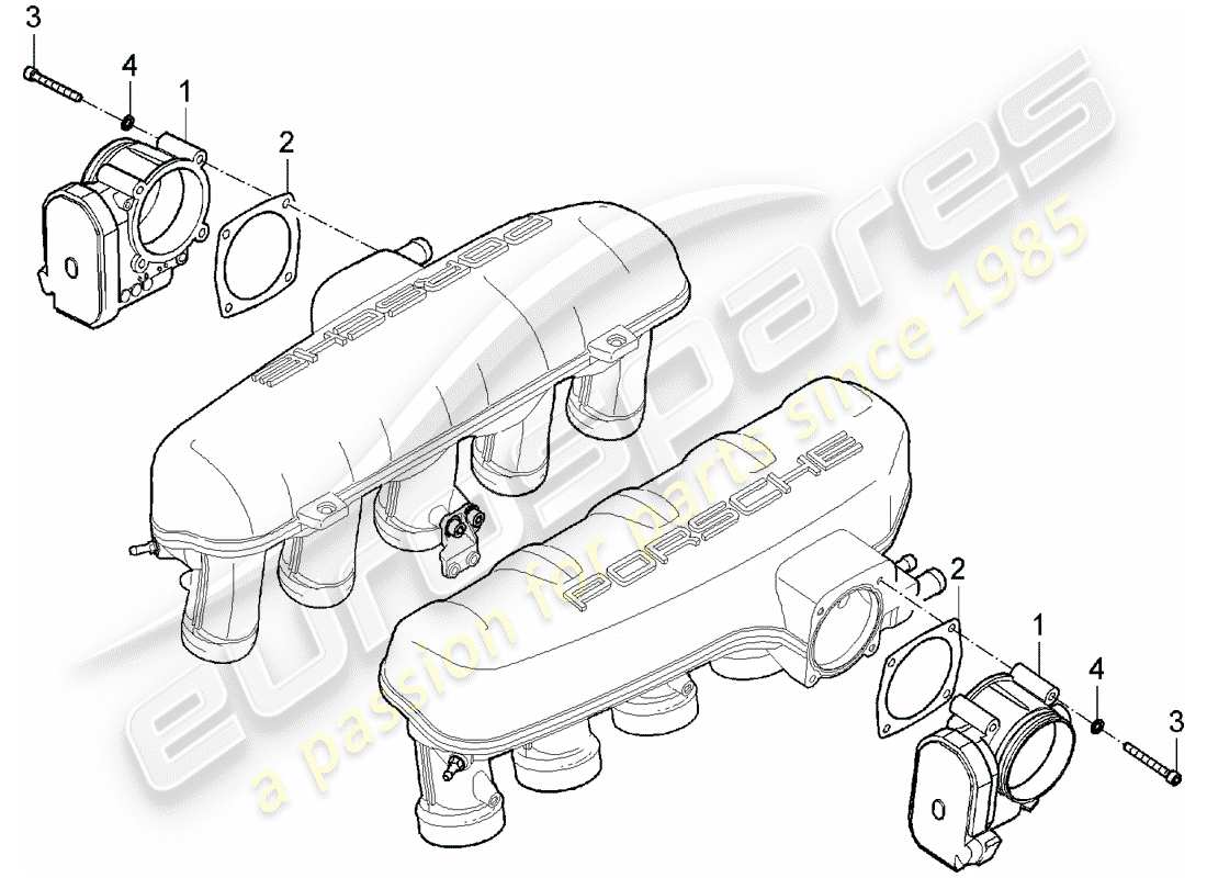 porsche 2005 (carrera gt) throttle body part diagram