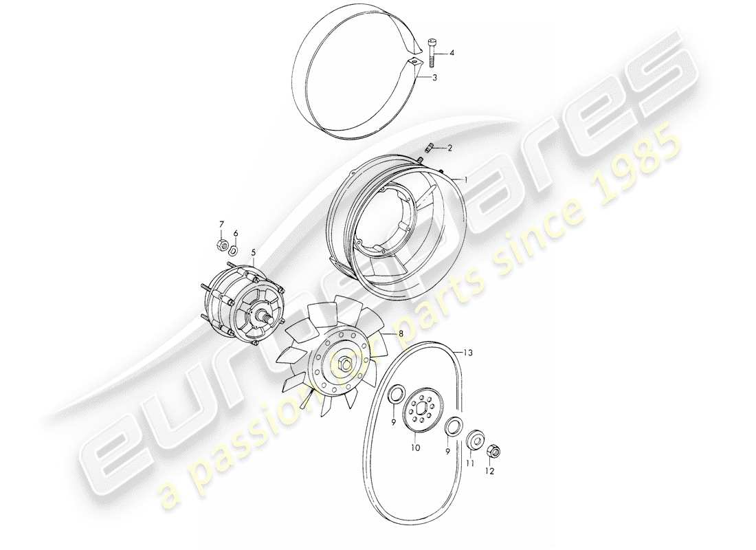 porsche 1967 (911/912) air cooling part diagram