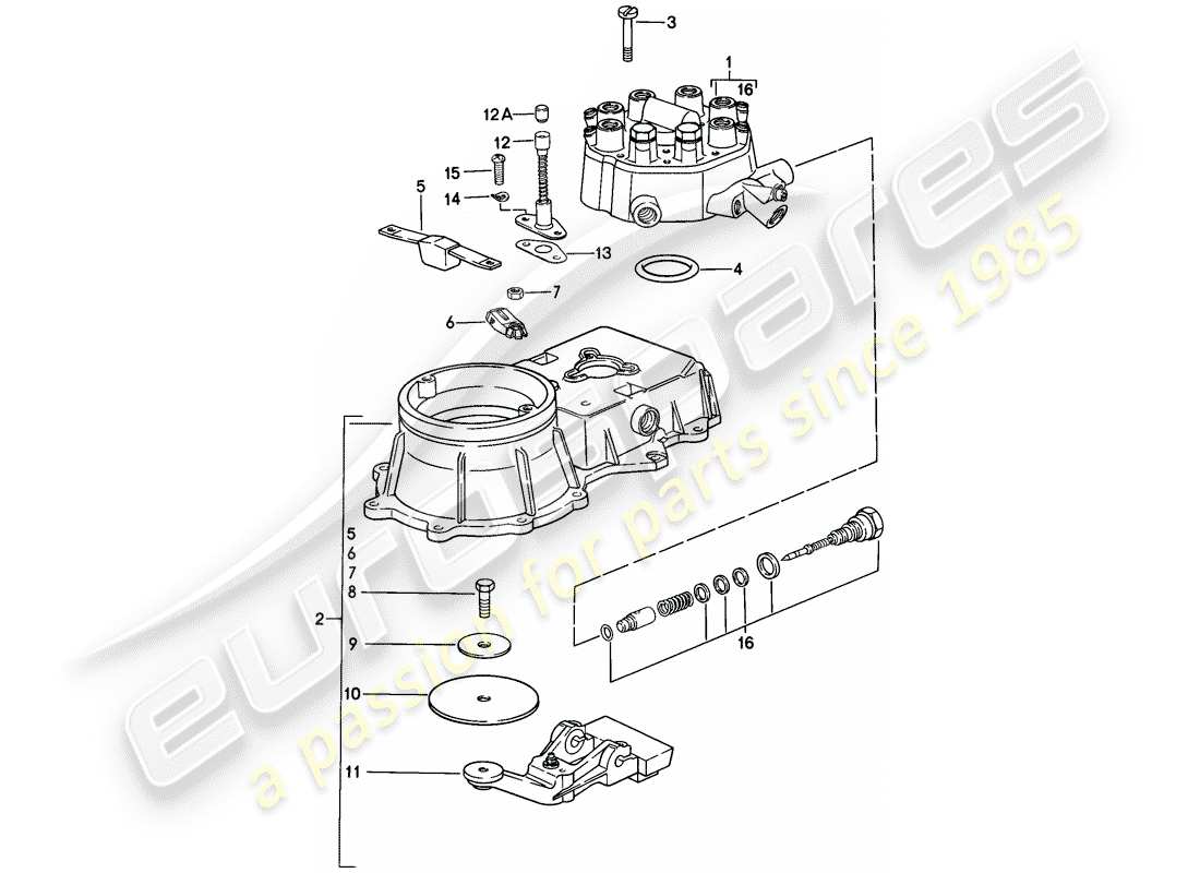 porsche 1988 (911) mixture control unit part diagram