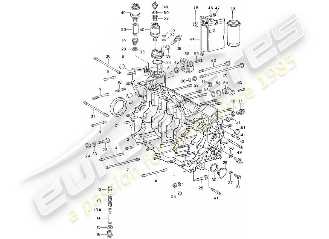 porsche 964 (1994) crankcase part diagram