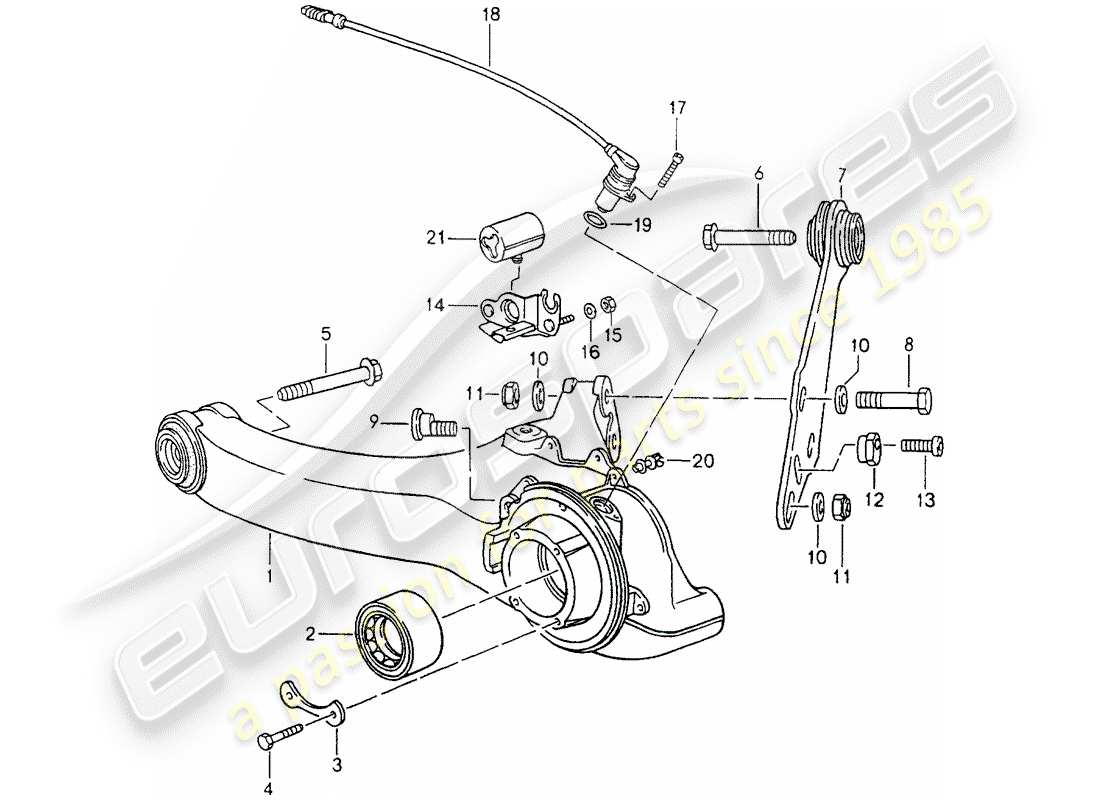 porsche 1990 (964) rear axle part diagram