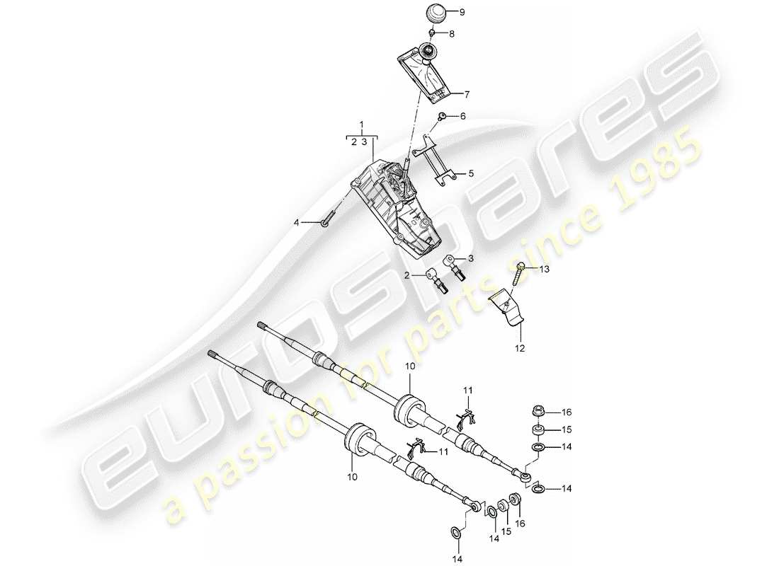 porsche 2004 (carrera gt) transmission control - manual gearbox parts diagram