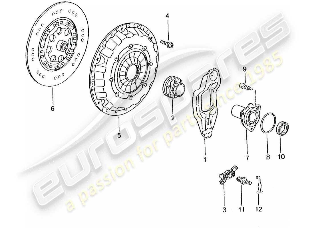 porsche 2000 (986 boxster) clutch part diagram