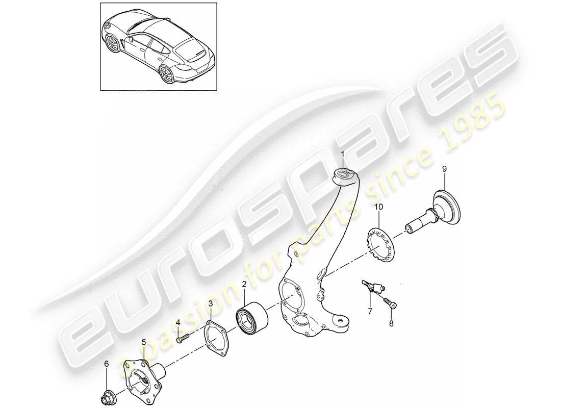porsche 2014 (panamera 970) wheel carrier part diagram