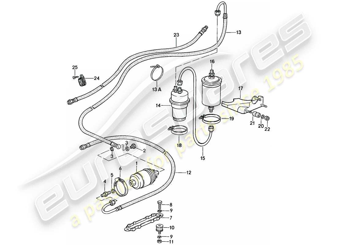 porsche 1985 (911) fuel system part diagram