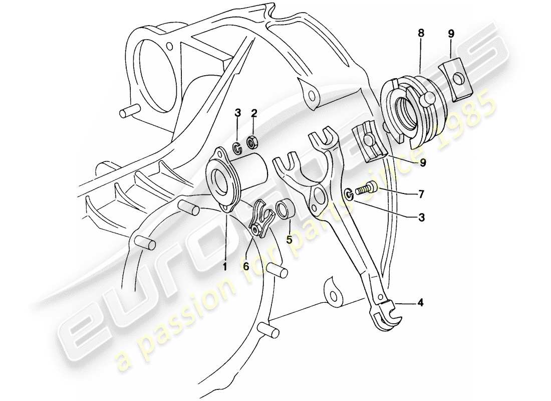 porsche 1971 (914) clutch release part diagram