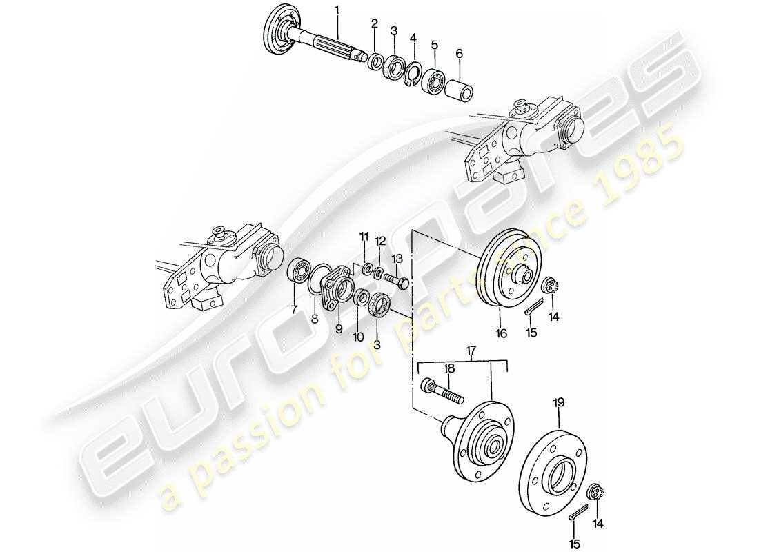 porsche 1979 (924) rear wheel shaft - lubricants part diagram