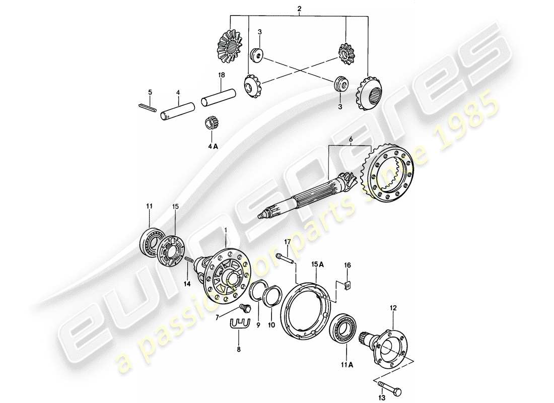 porsche 911 (1989) differential part diagram