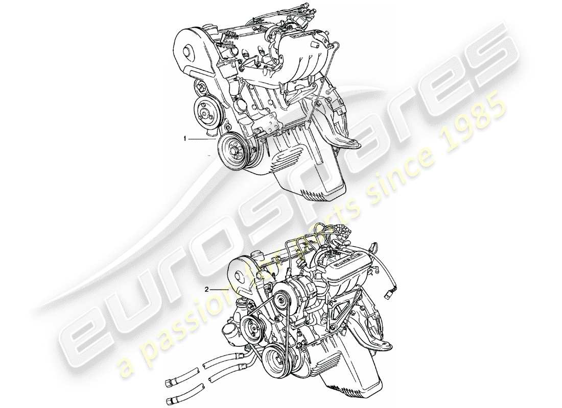 porsche 1984 (924) replacement engine - m>>65x12345 part diagram