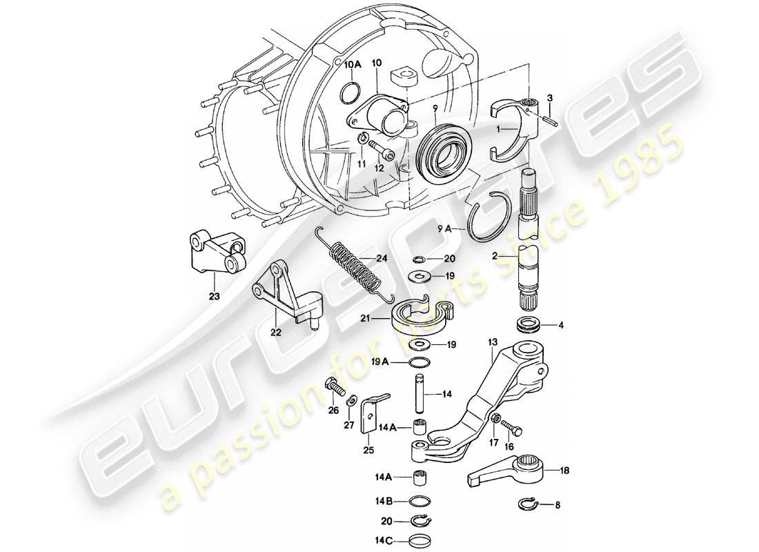 porsche 1979 (911) clutch release parts diagram