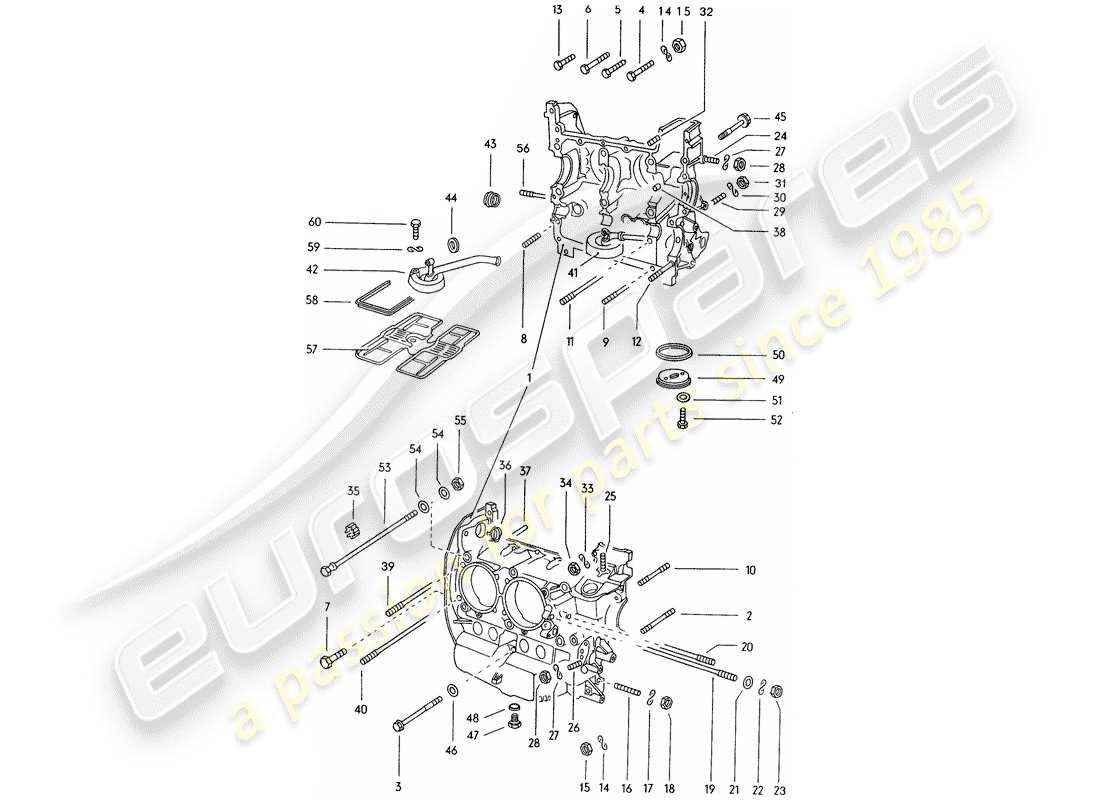 porsche 1970 (914) crankcase part diagram