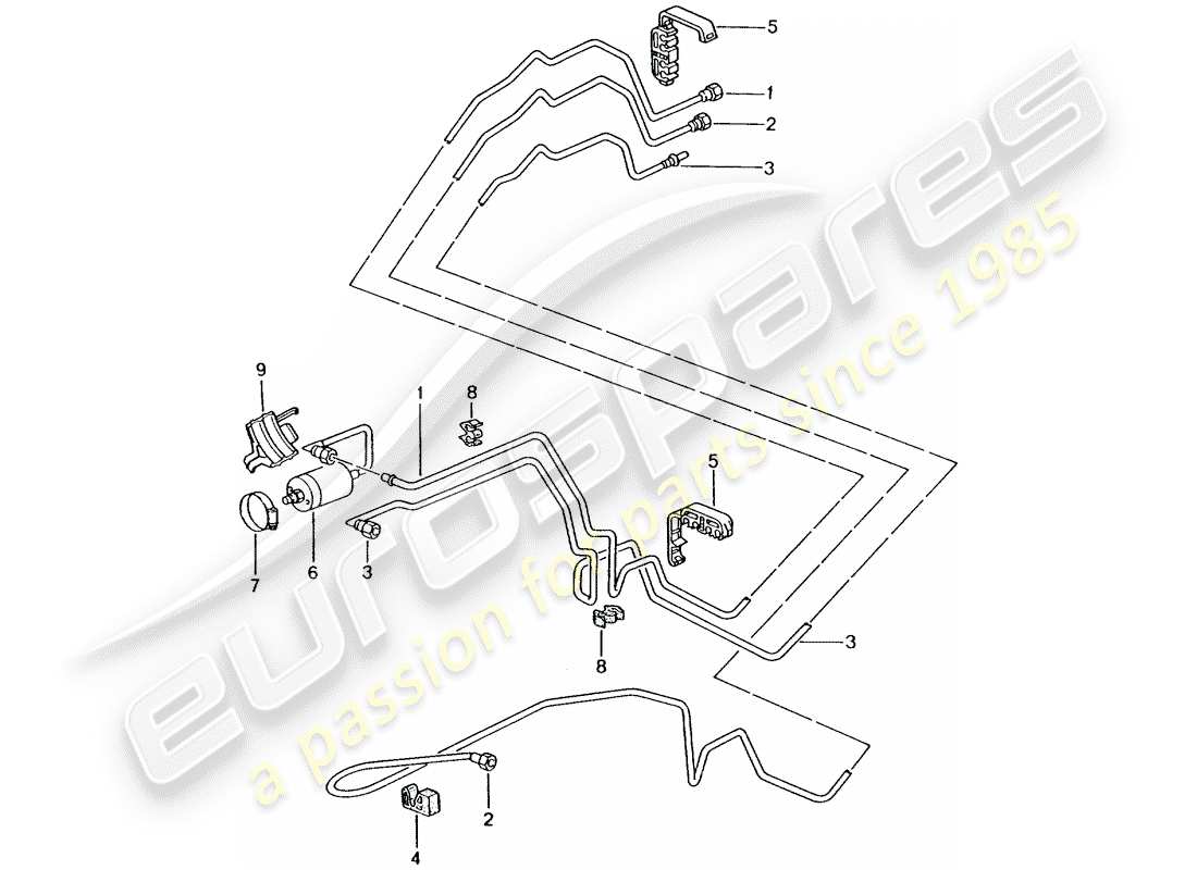 porsche 2005 (996 turbo / gt2) fuel system part diagram