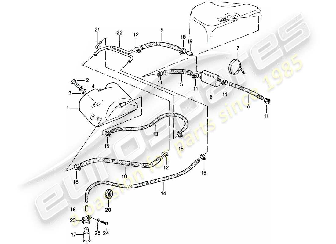 porsche 1988 (911) tank ventilation part diagram