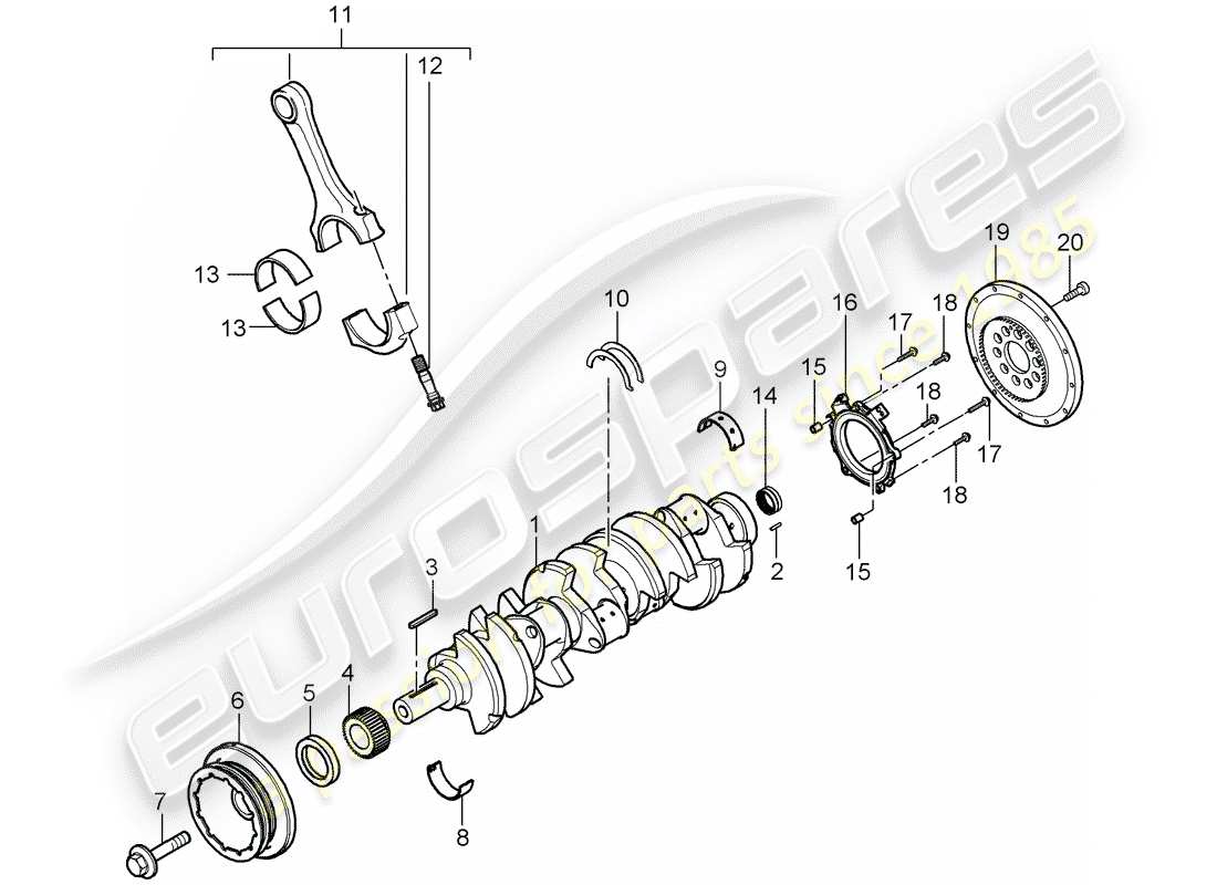 porsche 2004 (carrera gt) crankshaft - connecting rods part diagram