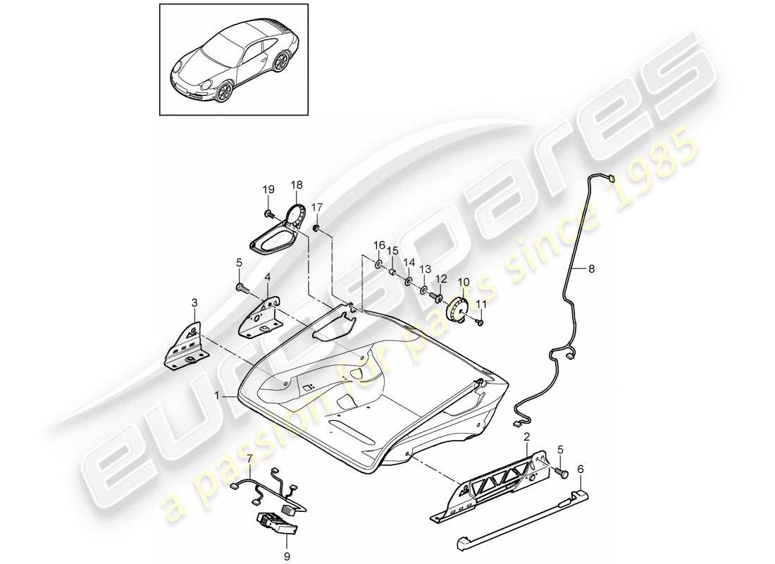 porsche 2010 (997-2) seat part diagram