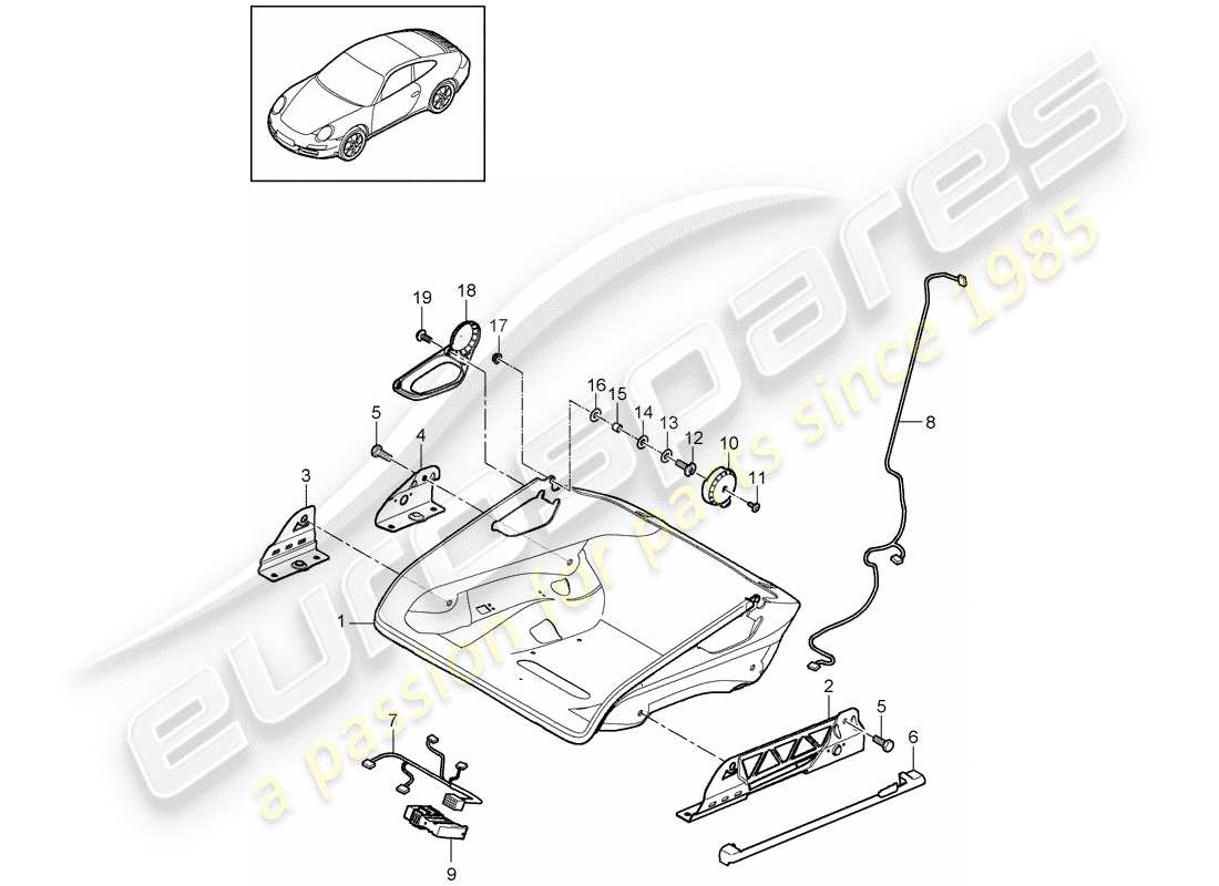 porsche 997 gen. 2 (2010) seat part diagram