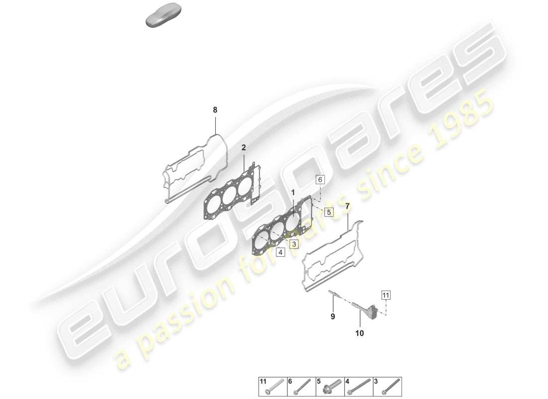 porsche 2019 (992-1) cylinder head part diagram
