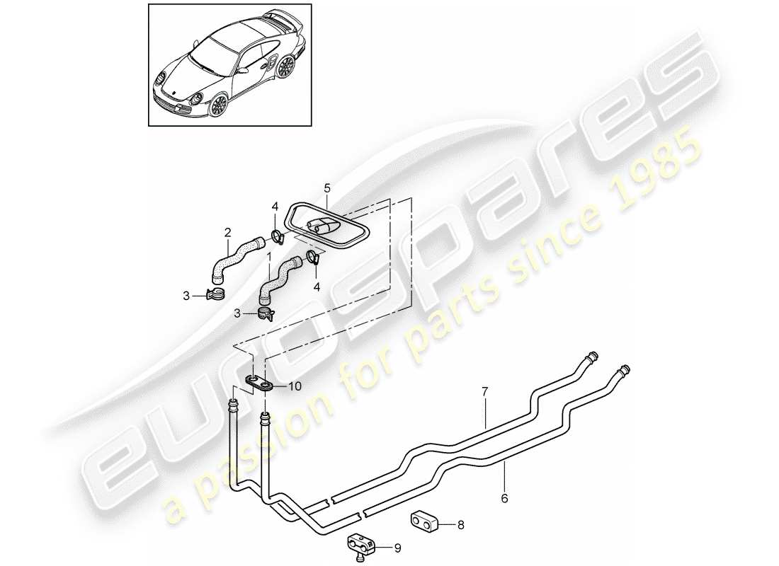 porsche 2012 (997-2 turbo / gt2 rs) heating system 1 part diagram