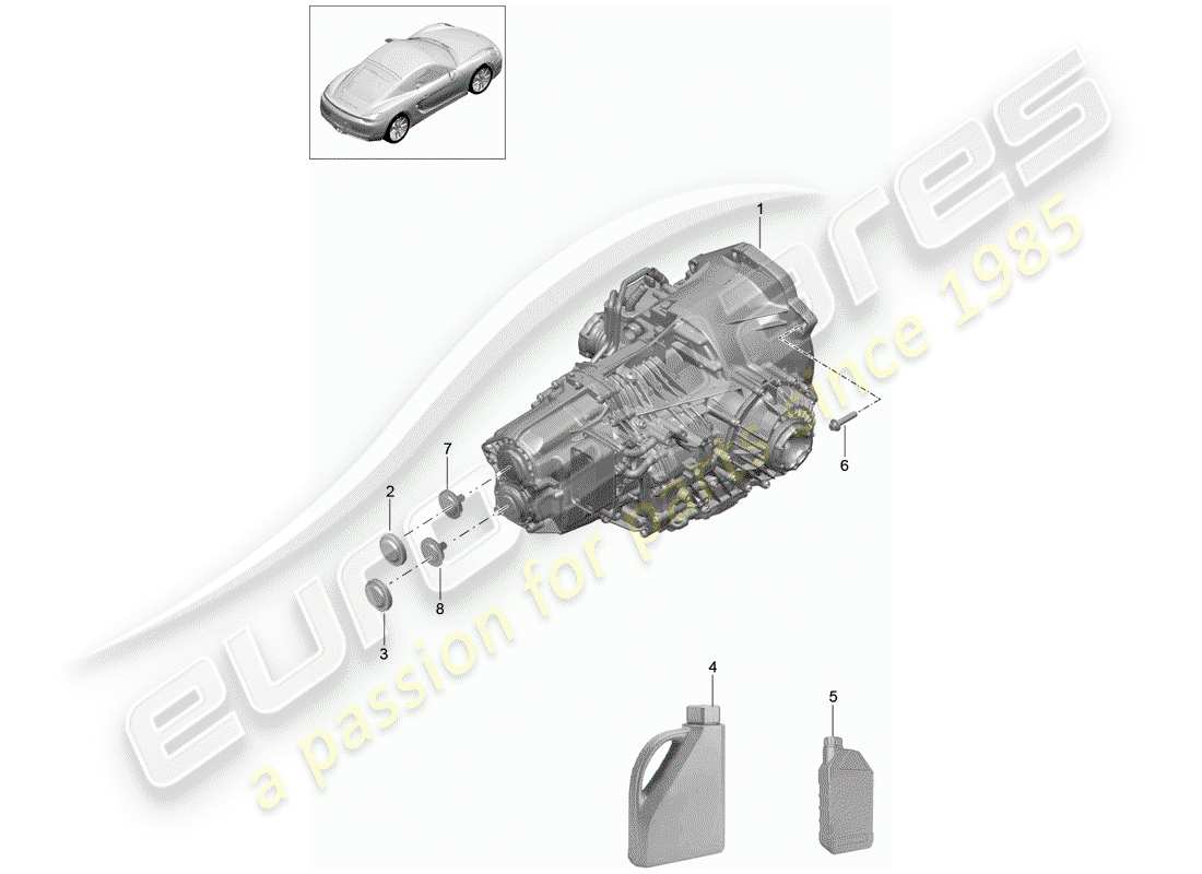 porsche 2014 (981 cayman) - pdk - part diagram