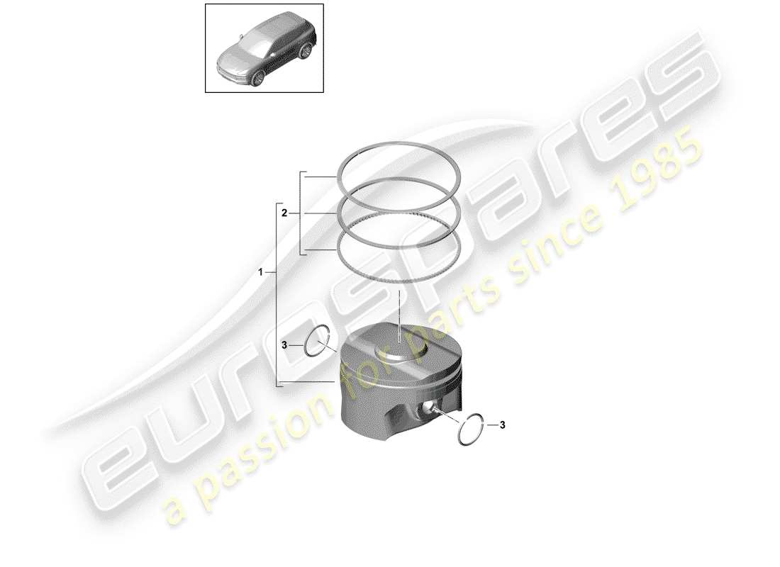 porsche 2020 (cayenne e3 9ya/9yb) piston complete part diagram