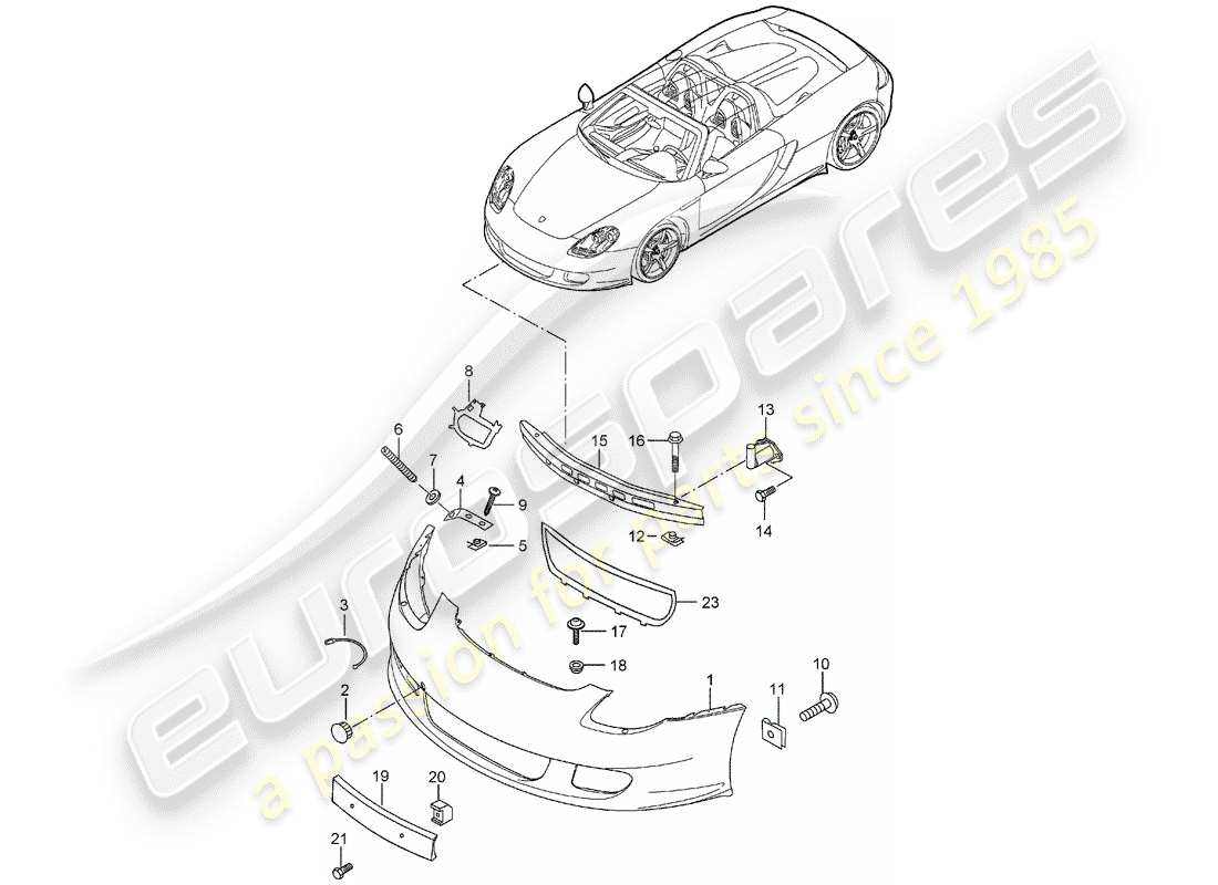 porsche 2004 (carrera gt) bumper part diagram