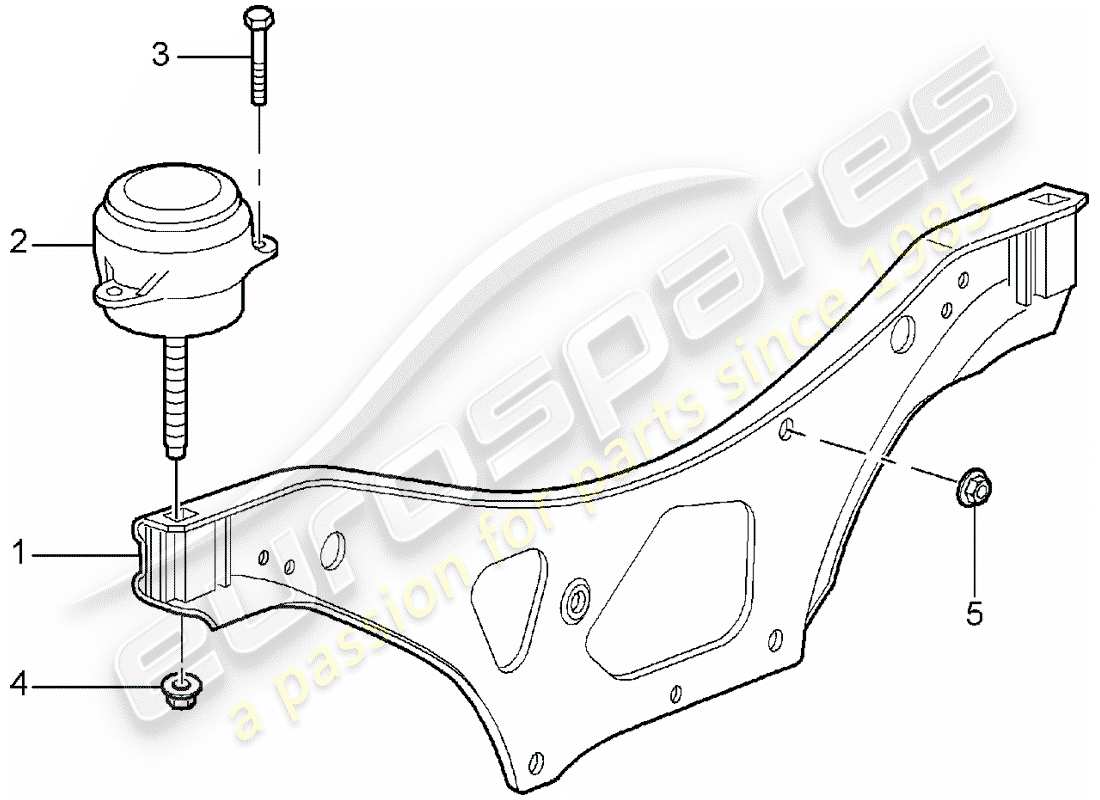 porsche 2007 (997-1) engine suspension part diagram