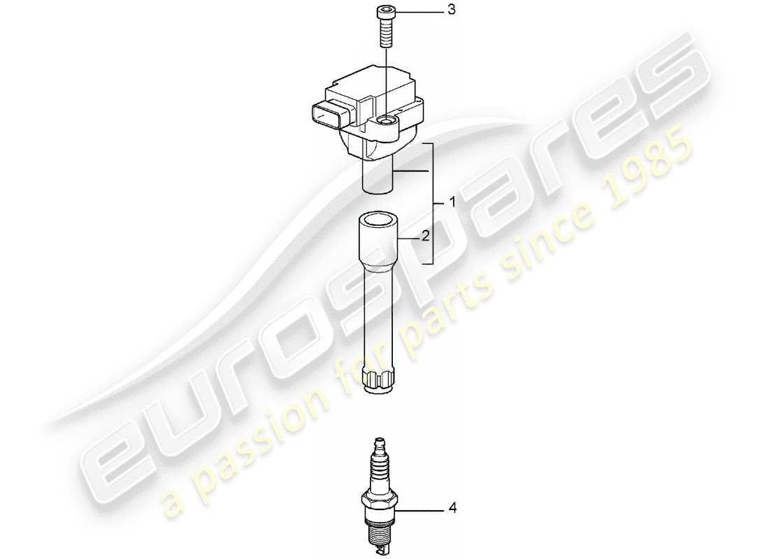 porsche 2007 (997-1) ignition system part diagram