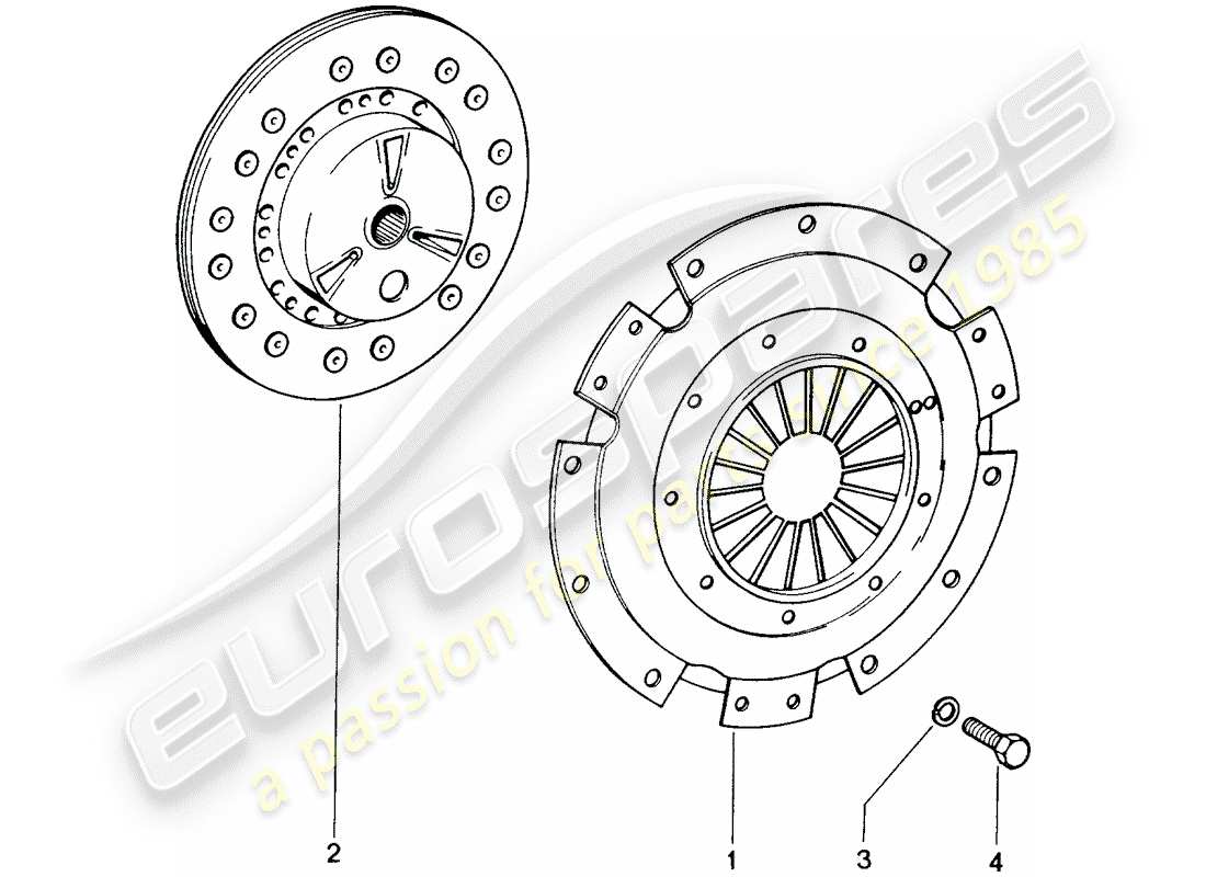 porsche 1974 (914) clutch part diagram
