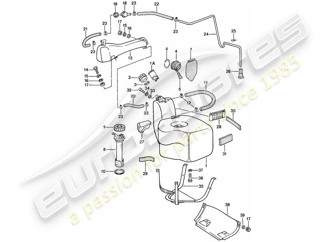 porsche 1981 (928) fuel tank part diagram