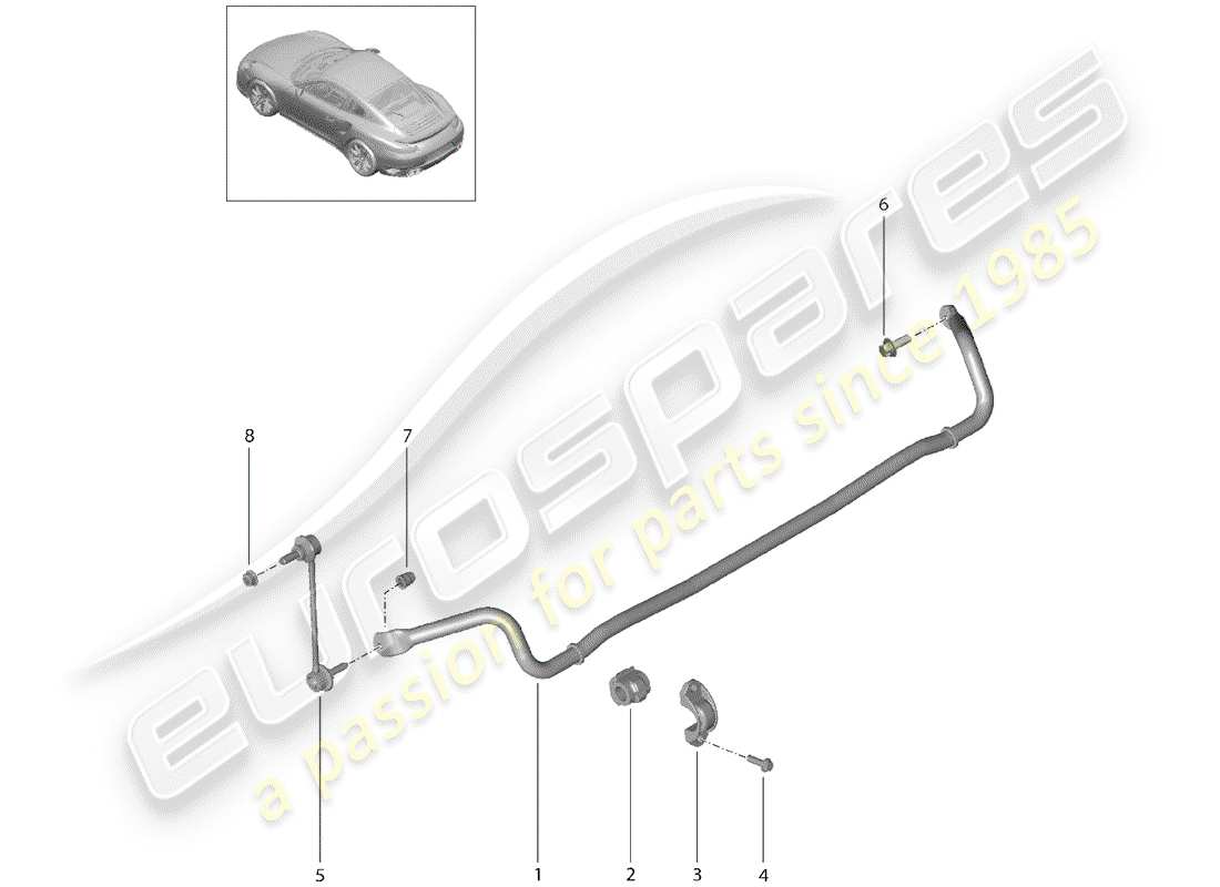 porsche 2020 (991-2 turbo) stabilizer part diagram