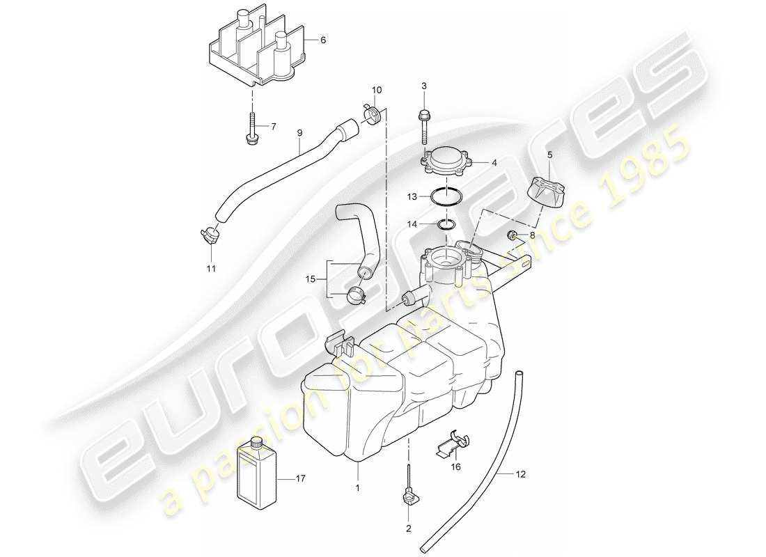 porsche 2005 (997-1) water cooling 4 part diagram